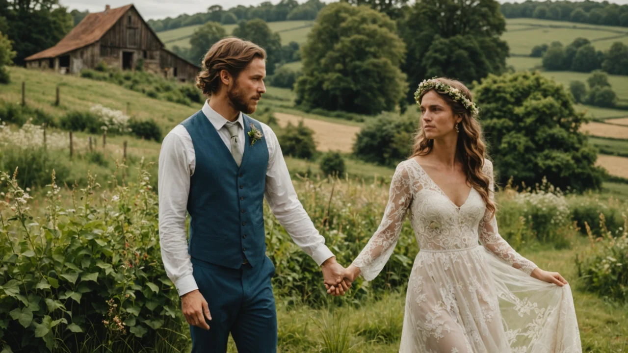 Le costume champêtre parfait : charme bohème pour un mariage inoubliable